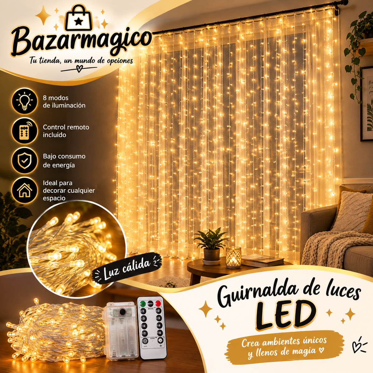 GUIRNALDA DE LUCES LED