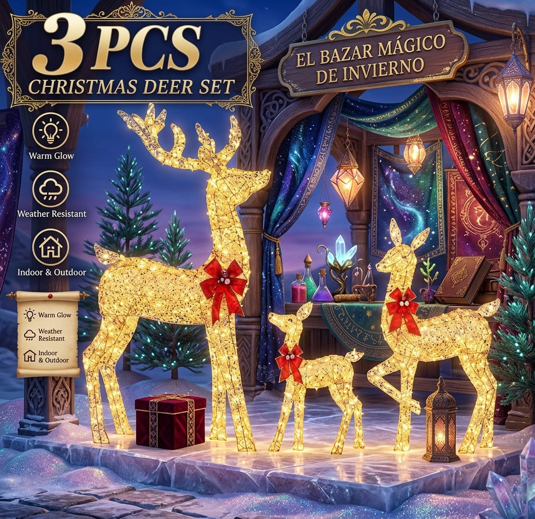 SET DE 3 CIERVOS NAVIDEÑOS